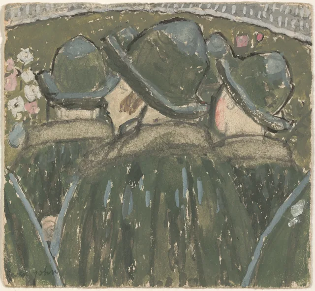 Les chapeaux à brides (écolières portant des chapeaux à bord), Gwen John