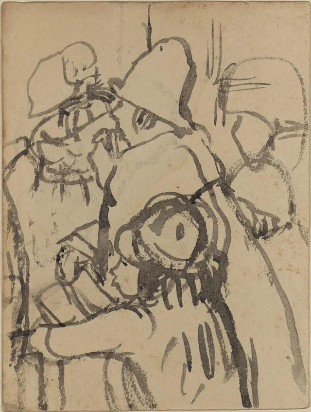 Personnages à l'église