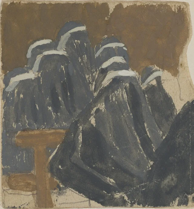Personnages à l'église