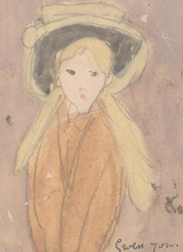 Niña pequeña con un sombrero grande, Gwen John