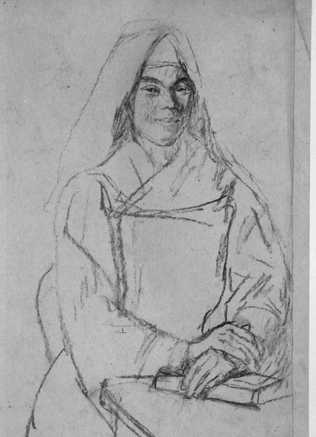 Religieuse, les mains jointes sur un livre, Gwen John