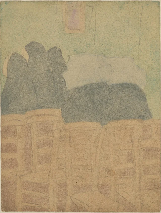 Religieuses et autres personnages à l'église