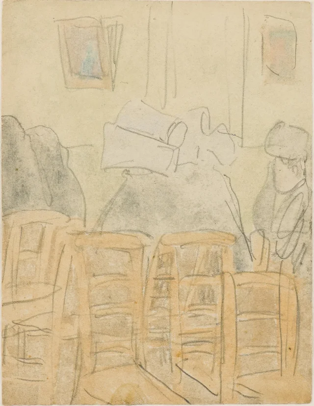 Religieuses et autres personnages à l'église