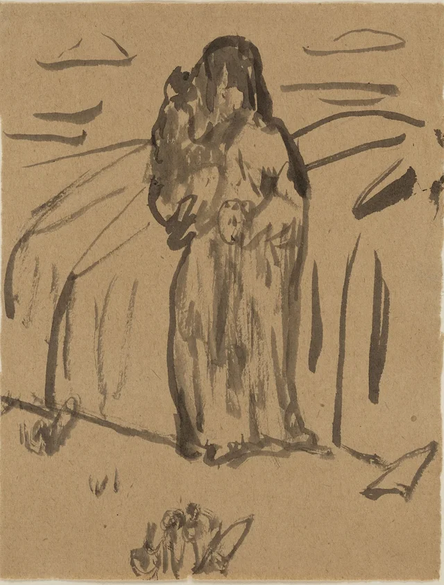 Vierge à l'Enfant dans un paysage