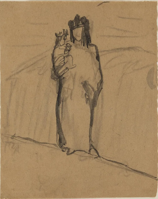 Vierge à l'Enfant dans un paysage