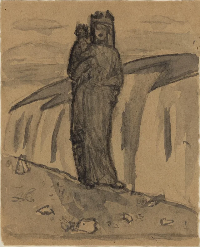 Vierge à l'Enfant dans un paysage