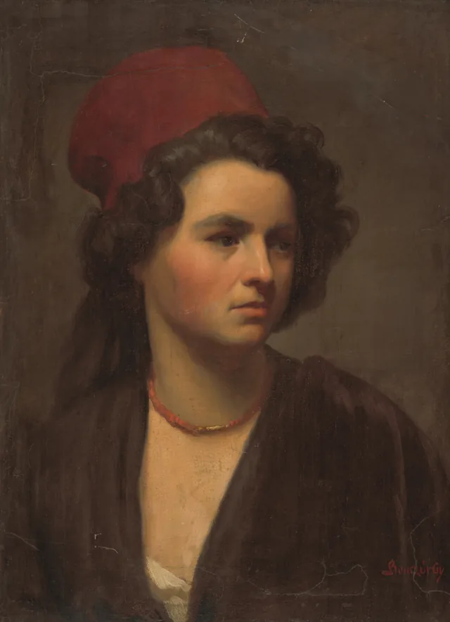 Retrato de uma moça com o lenço vermelho, Gyula Benczúr