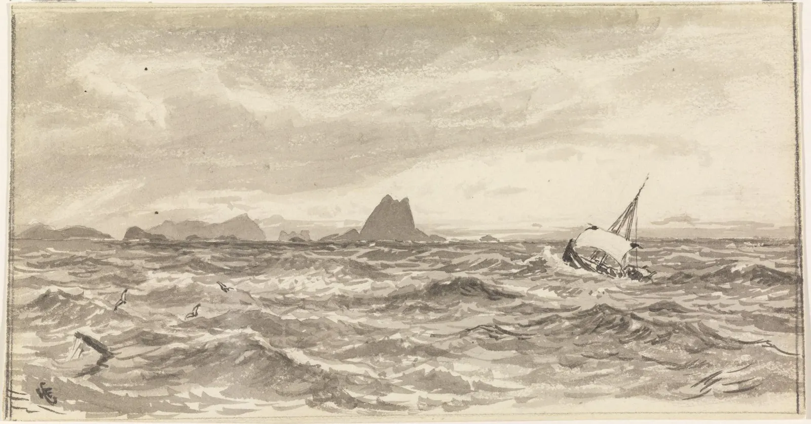 Ilustración para «Los cormoranes de Utrøst», Hans Gude