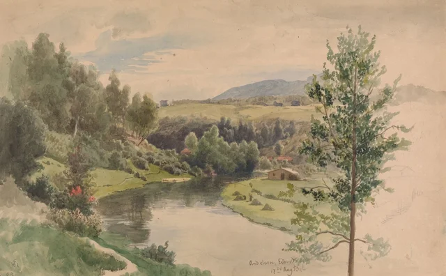 Vista del Andelven, Eidsvoll, Hans Gude