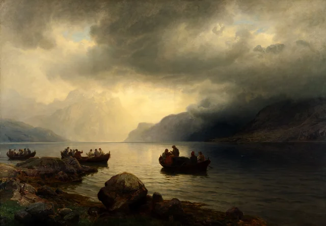 Cortejo fúnebre en el Sognefjord
