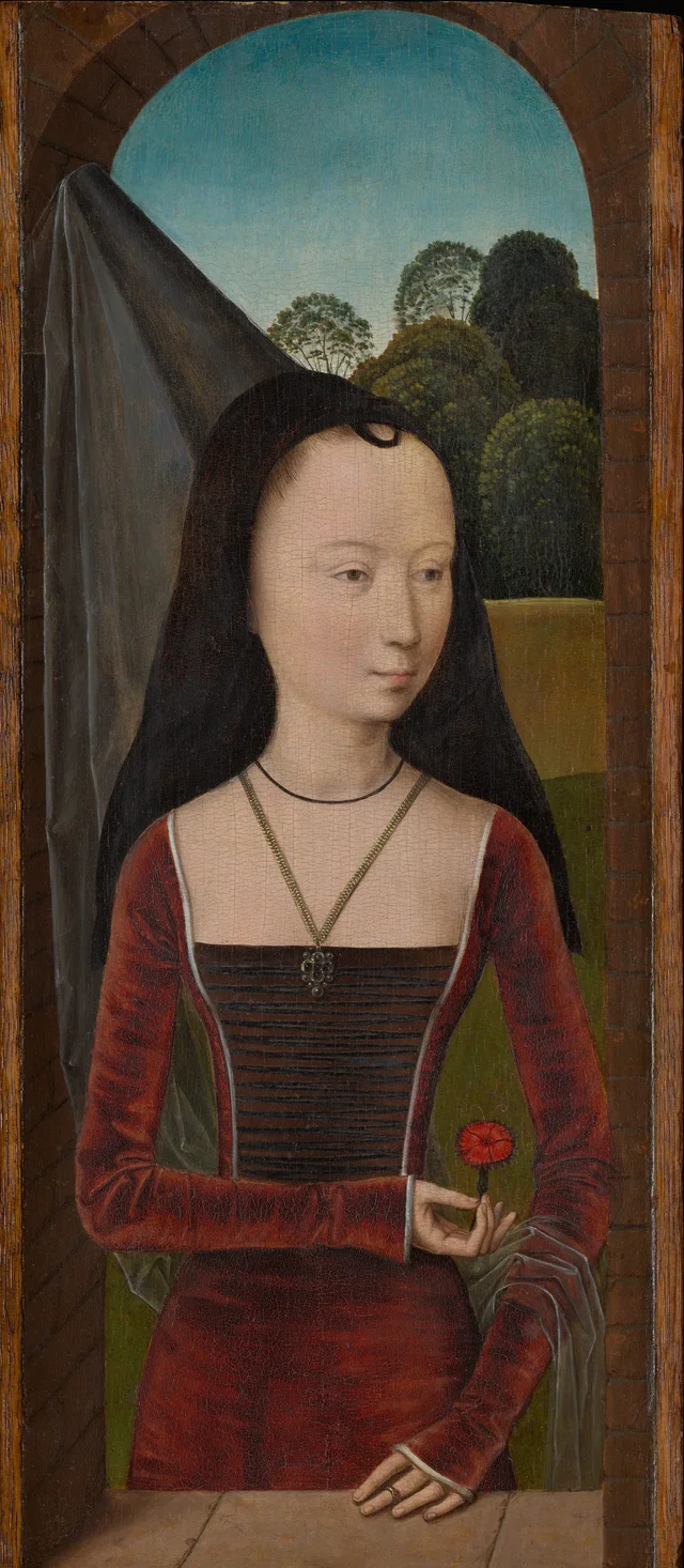 Jovem com um cravo, Hans Memling