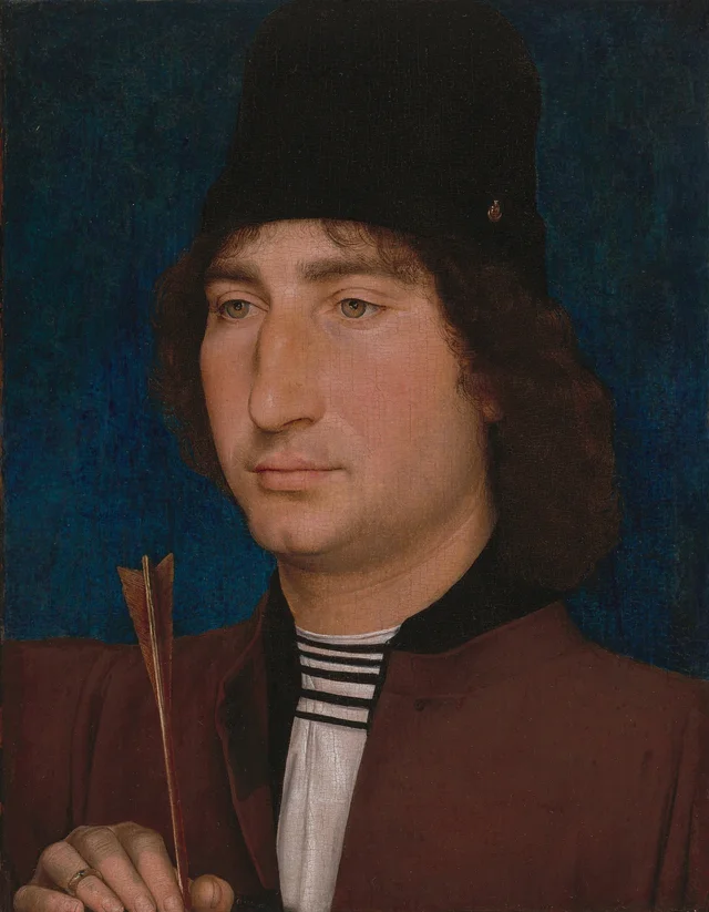 Retrato de um homem com uma flecha, Hans Memling