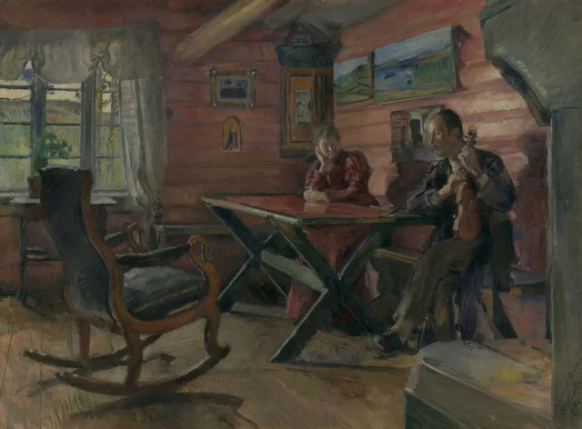 A velha casa de Kolbotn, lar de Hulda e Arne Garborg, Harriet Backer