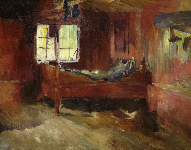 Interior de fazenda, Strålsjøhaugen, Harriet Backer