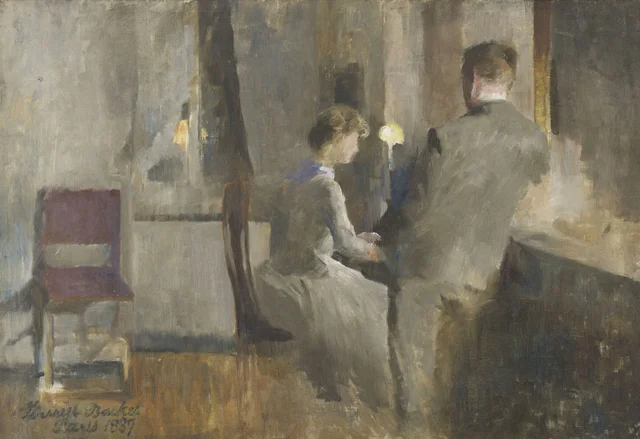 Música, interior de Paris, Harriet Backer