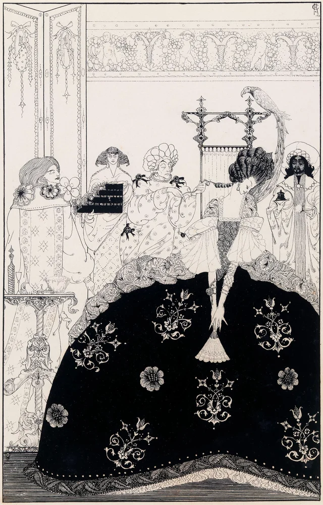 Então a temível Beleza veste todas as suas armas; esboços (no verso), Harry Clarke