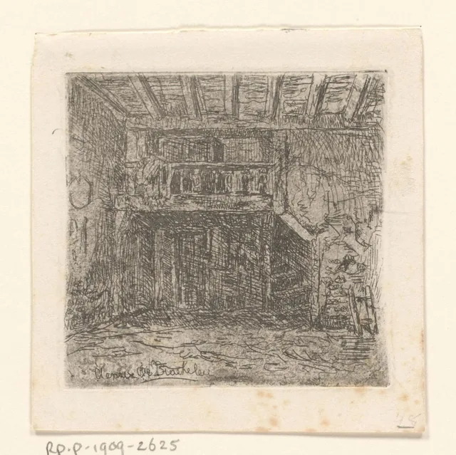 Farm Barn with Staircase, Henri de Braekeleer