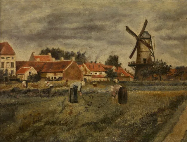A colheita de batatas, Henri de Braekeleer