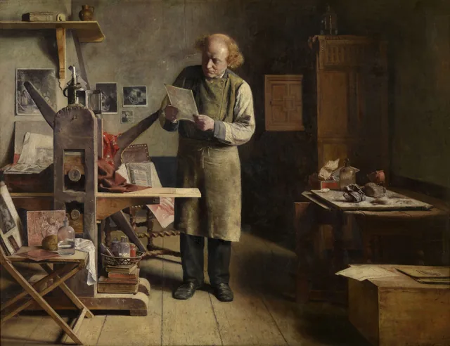 O impressor de estampas, Henri de Braekeleer