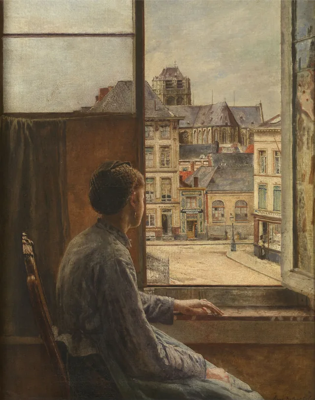 A Praça Teniers em Antuérpia, Henri de Braekeleer