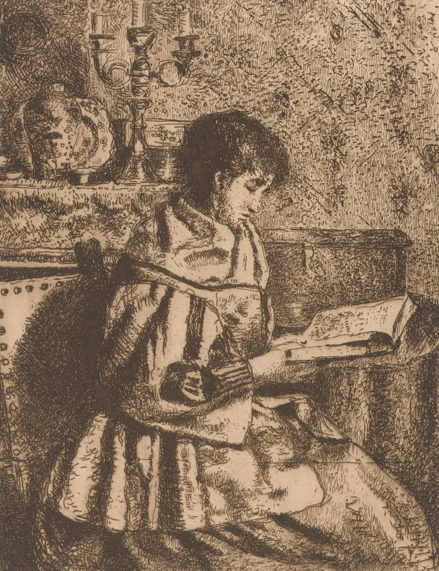 Elisabeth de Braekeleer como mujer leyendo, Henri de Braekeleer