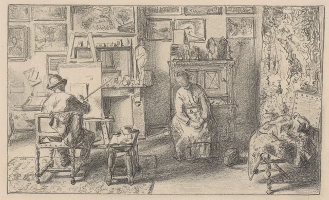 O ateliê do artista, Henri de Braekeleer