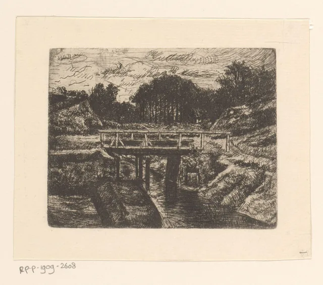 Ponte de madeira sobre um canal