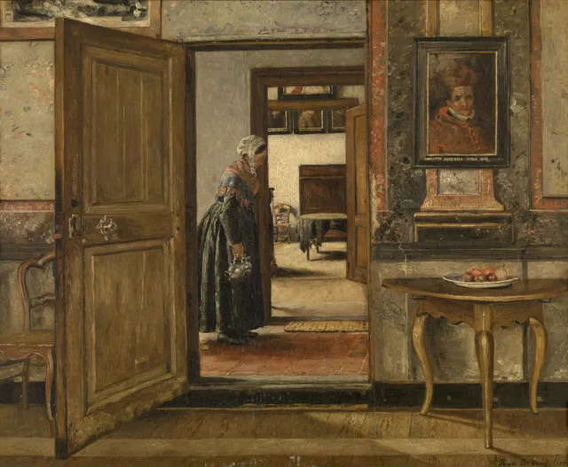 Interior da instituição Terninck em Antuérpia, Henri de Braekeleer