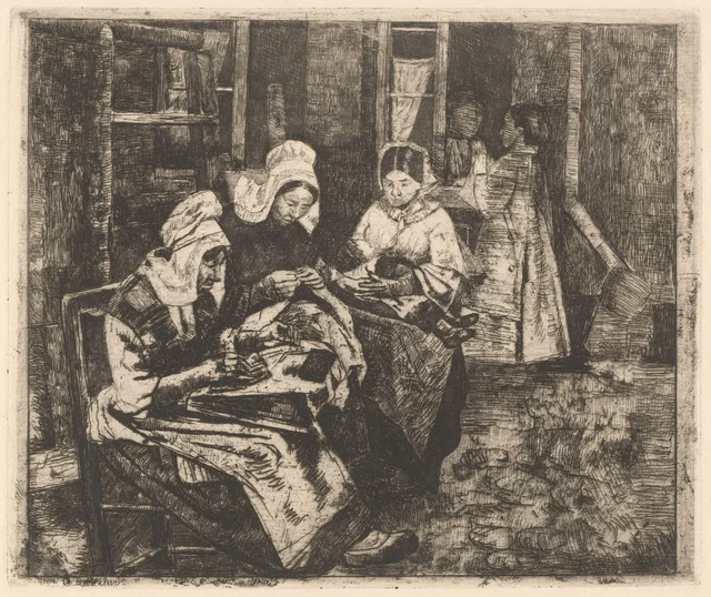 Lacemakers at Work, Henri de Braekeleer