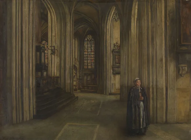 Interior de igreja, Henri de Braekeleer