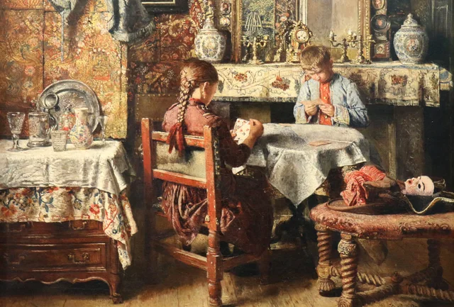 A Partida de cartas, Henri de Braekeleer