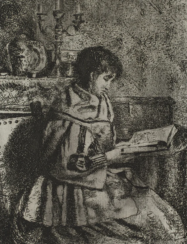 Mujer leyendo, Henri de Braekeleer