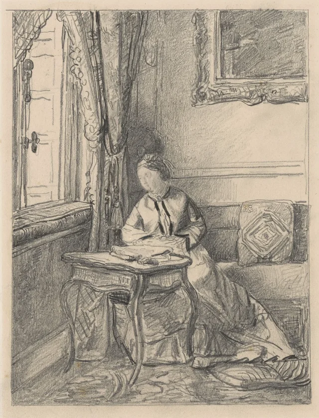A mulher sentada à janela, Henri de Braekeleer