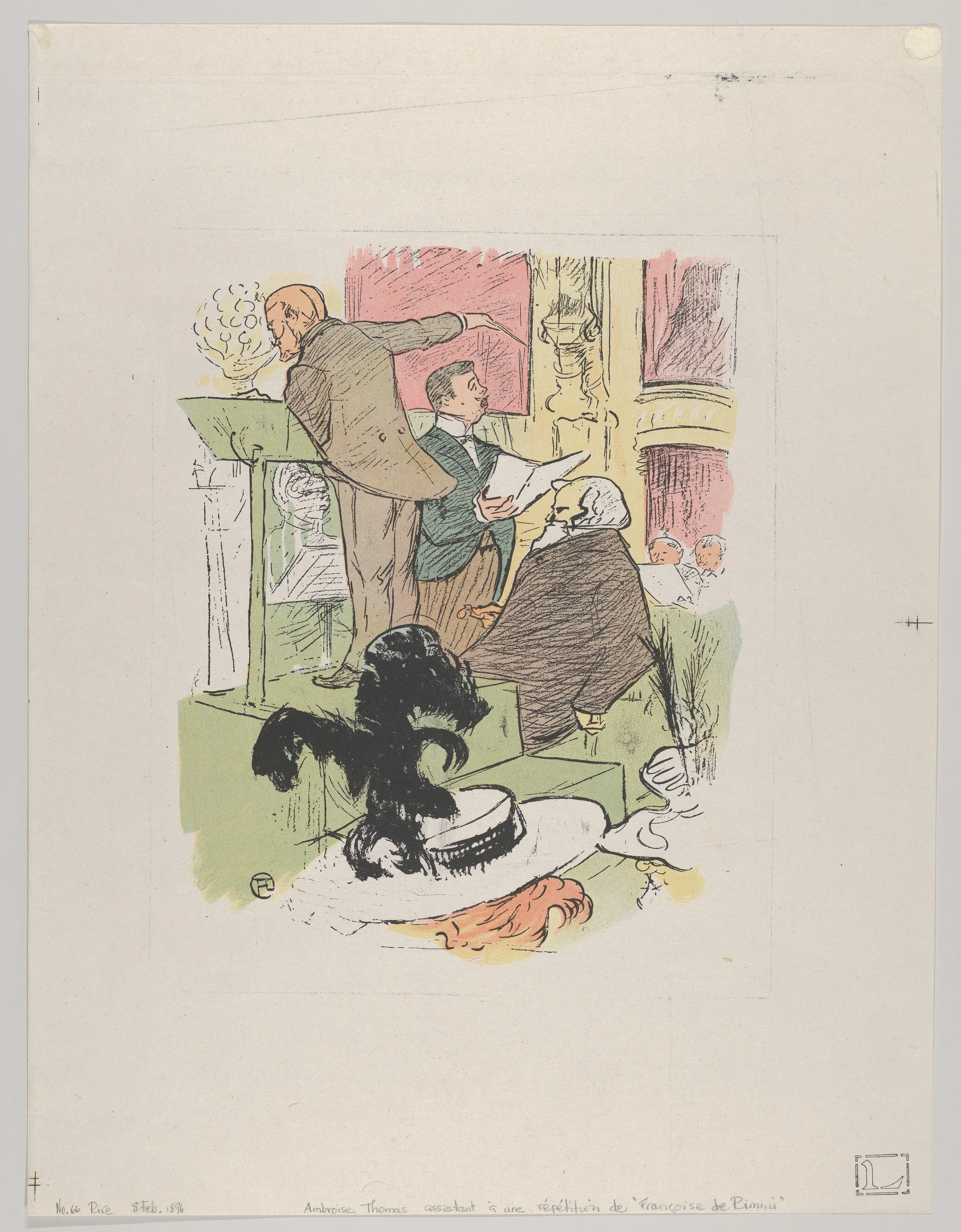 Ambroise Thomas assistant à une répétition de Françoise de Rimini, from Le Rire, No. 66, 8 February 1896, Henri de Toulouse-Lautrec