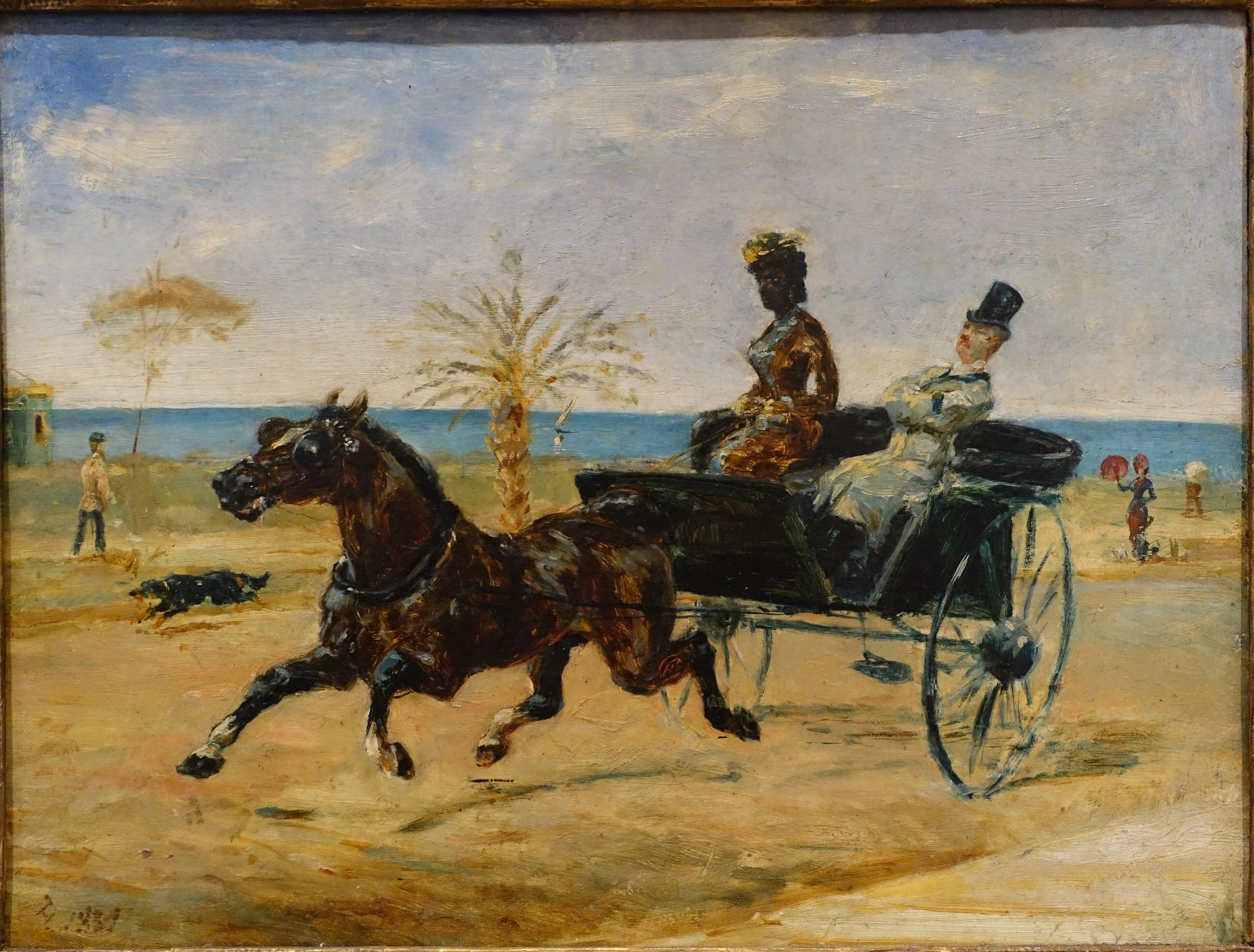 Anne Justine Angèle Delva de Dalmarie conduisant un cabriolet, Henri de Toulouse-Lautrec