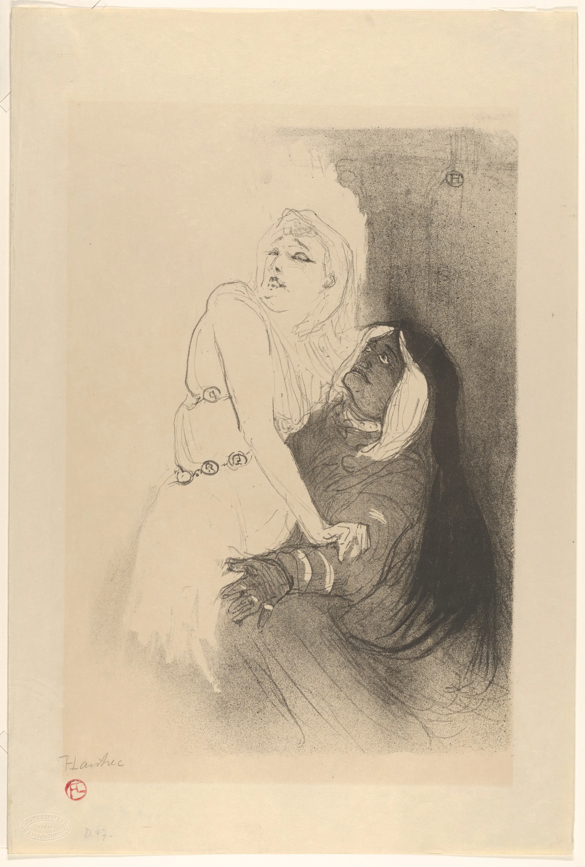 At the Théâtre de la Renaissance: Sarah Bernhardt in Phèdre, Henri de Toulouse-Lautrec