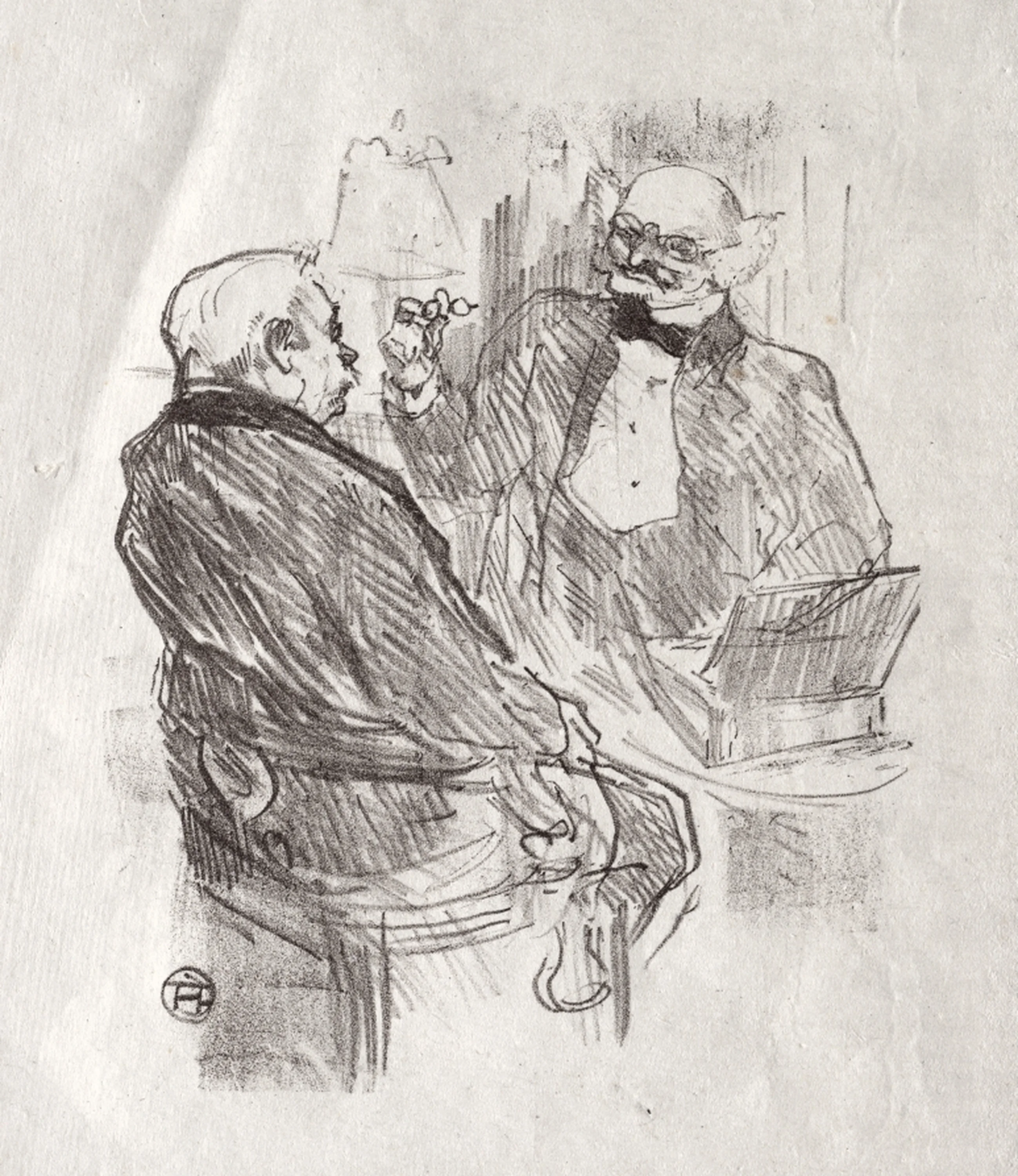 Au pied du Sinaï: Georges Clemenceau et L'Oculiste Mayer, Henri de Toulouse-Lautrec