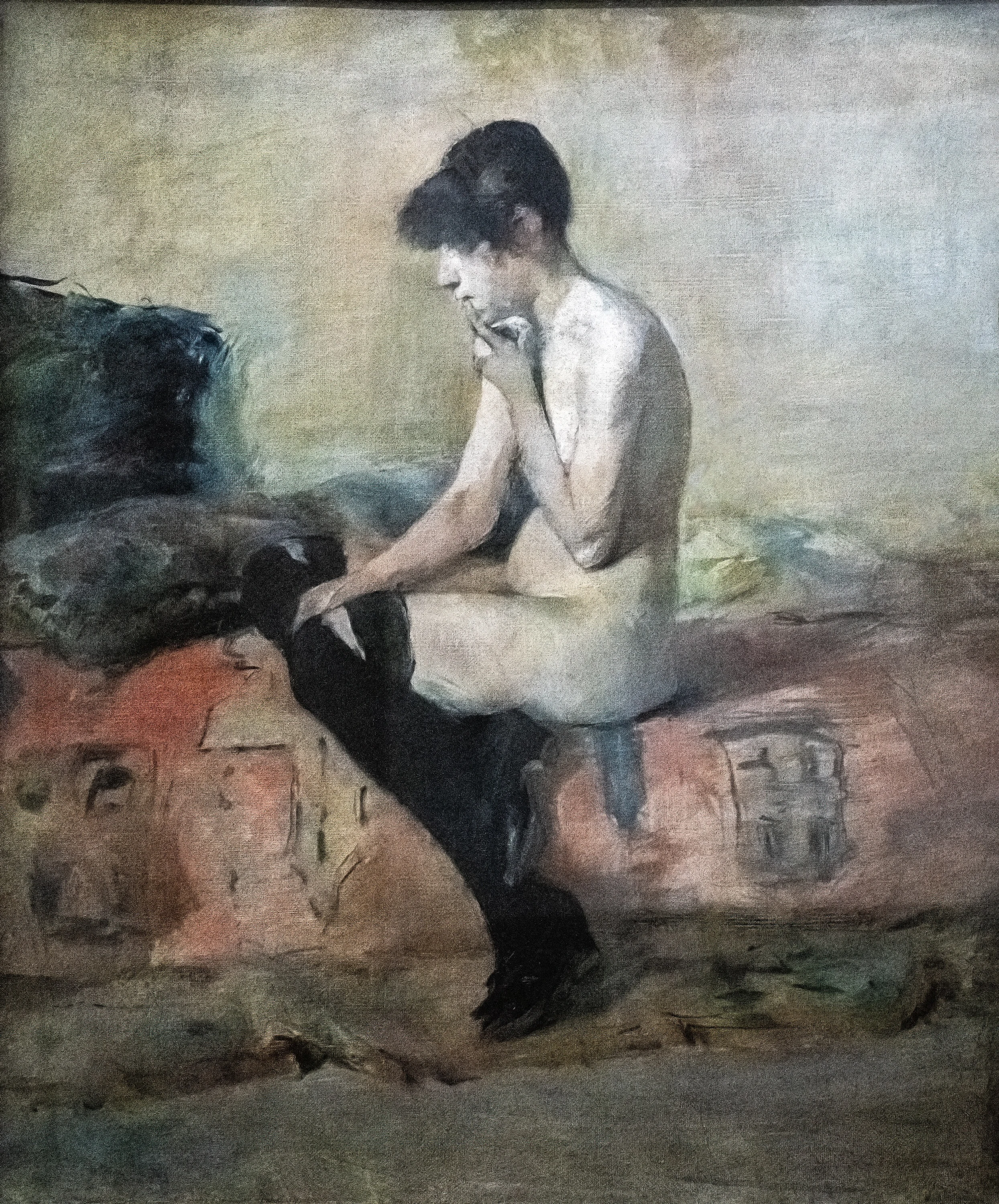 Etude de nu. Femme assise sur un divan, Henri de Toulouse-Lautrec