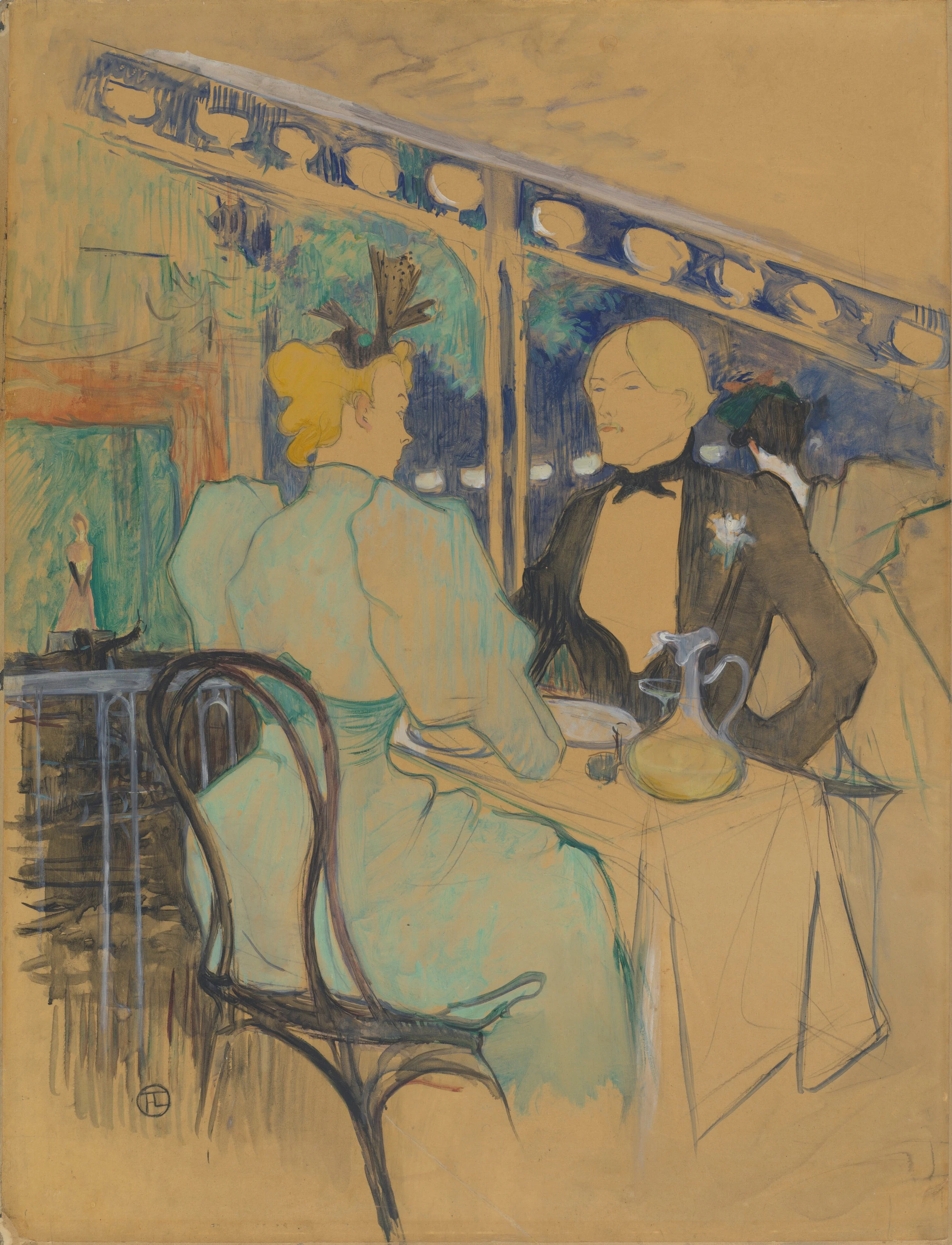 Fashionable People at Les Ambassadeurs (Aux Ambassadeurs: Gens Chic), Henri de Toulouse-Lautrec