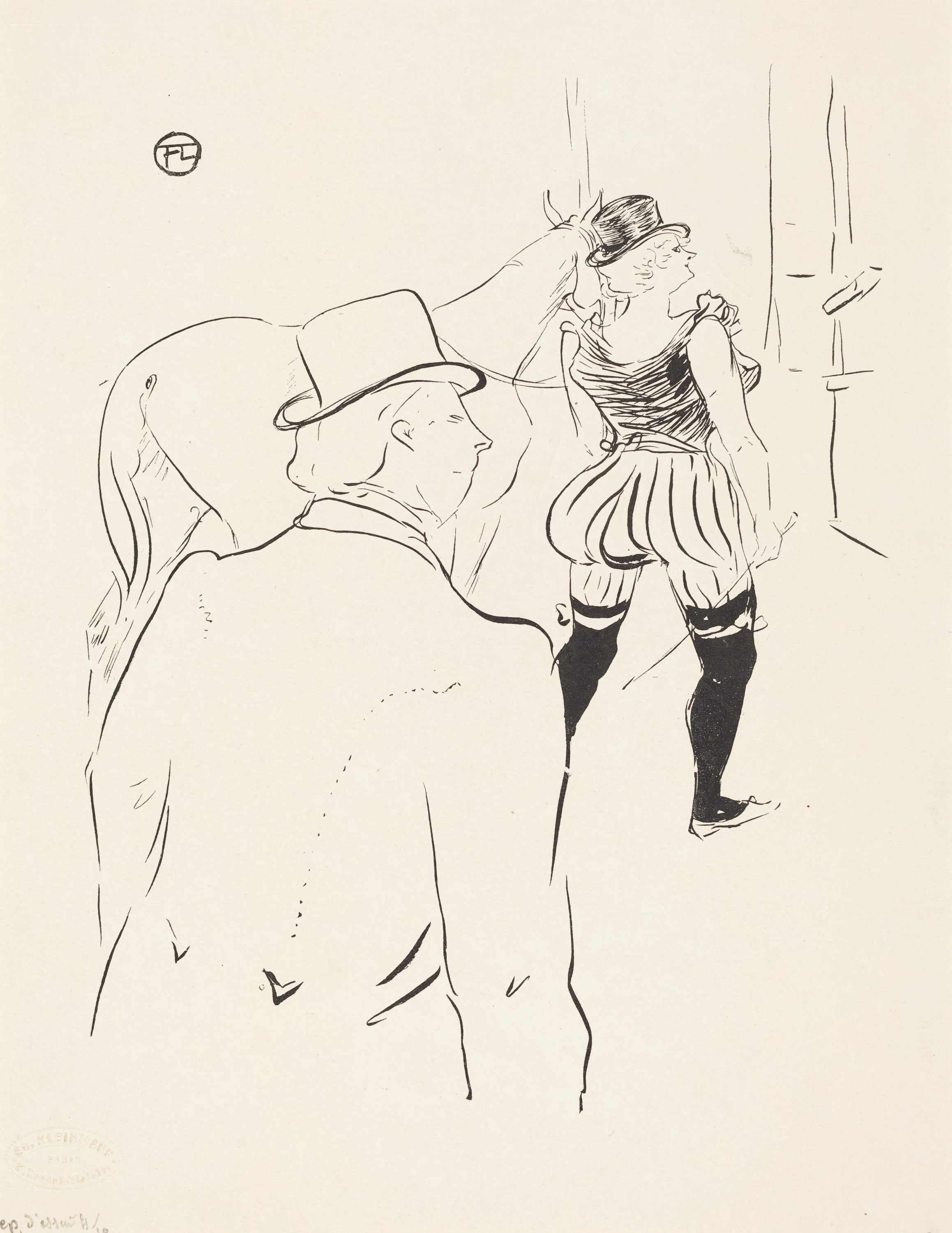 In the Wings of the Folies-Bergere: Mrs. Lona Barrison with Her Manager and Husband, Henri de Toulouse-Lautrec