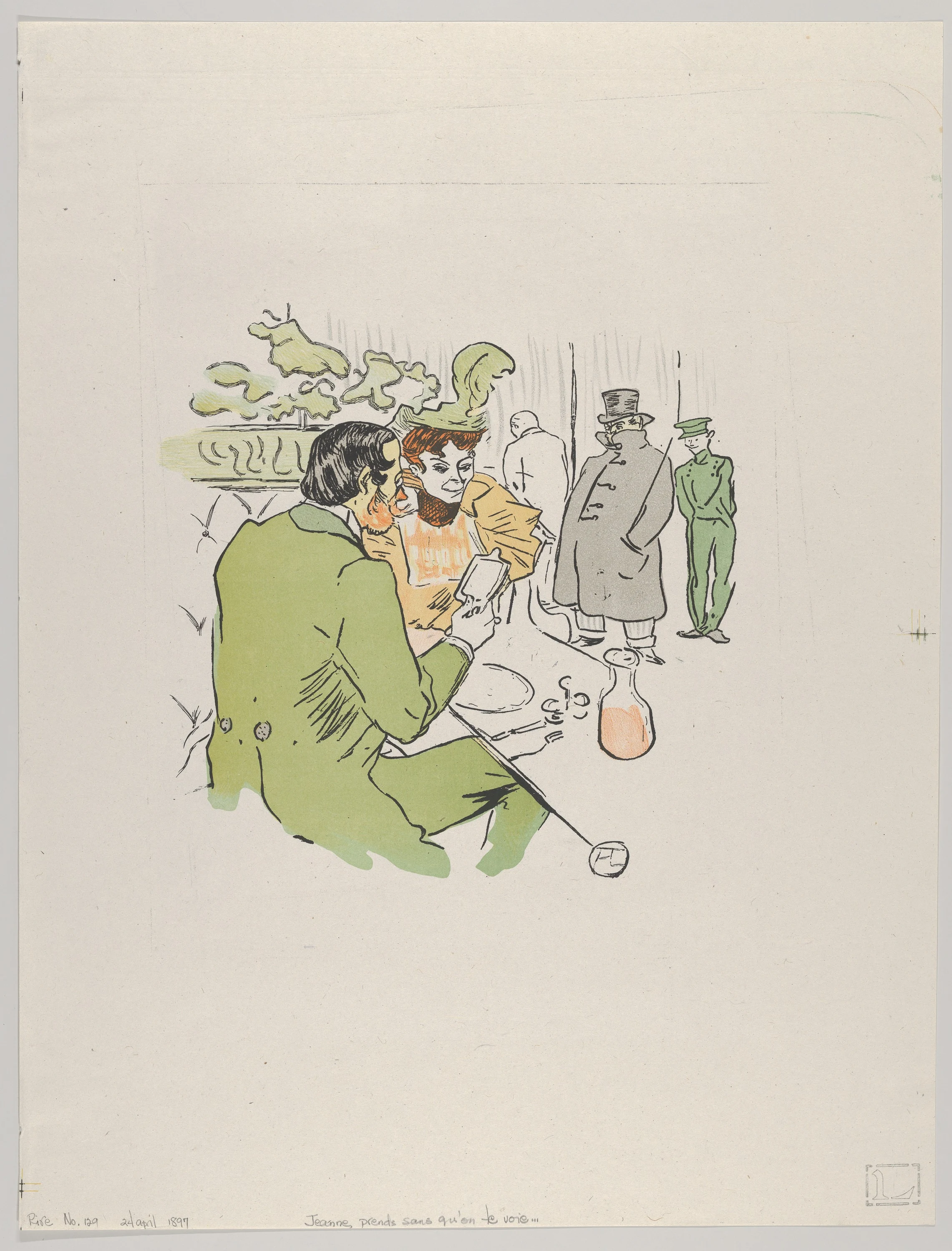 Jeanne, prends sans qu'on te voie . . . , from Le Rire, No. 129, 24 April 1897, Henri de Toulouse-Lautrec
