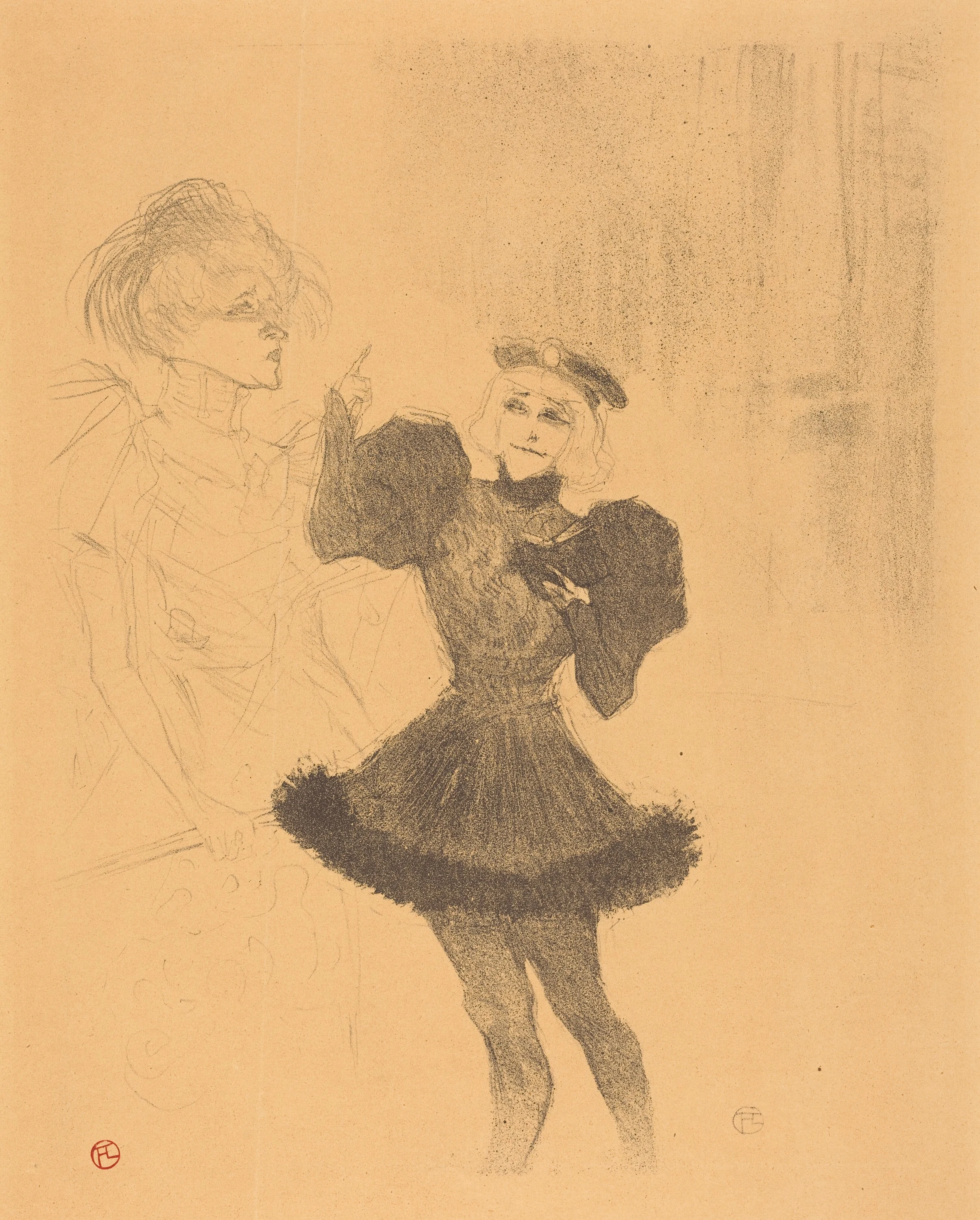 Lender and Lavalliere in "Le fils de l'Aretin" (Lender et Lavallière dans "Le fils de l'Arétin"), Henri de Toulouse-Lautrec