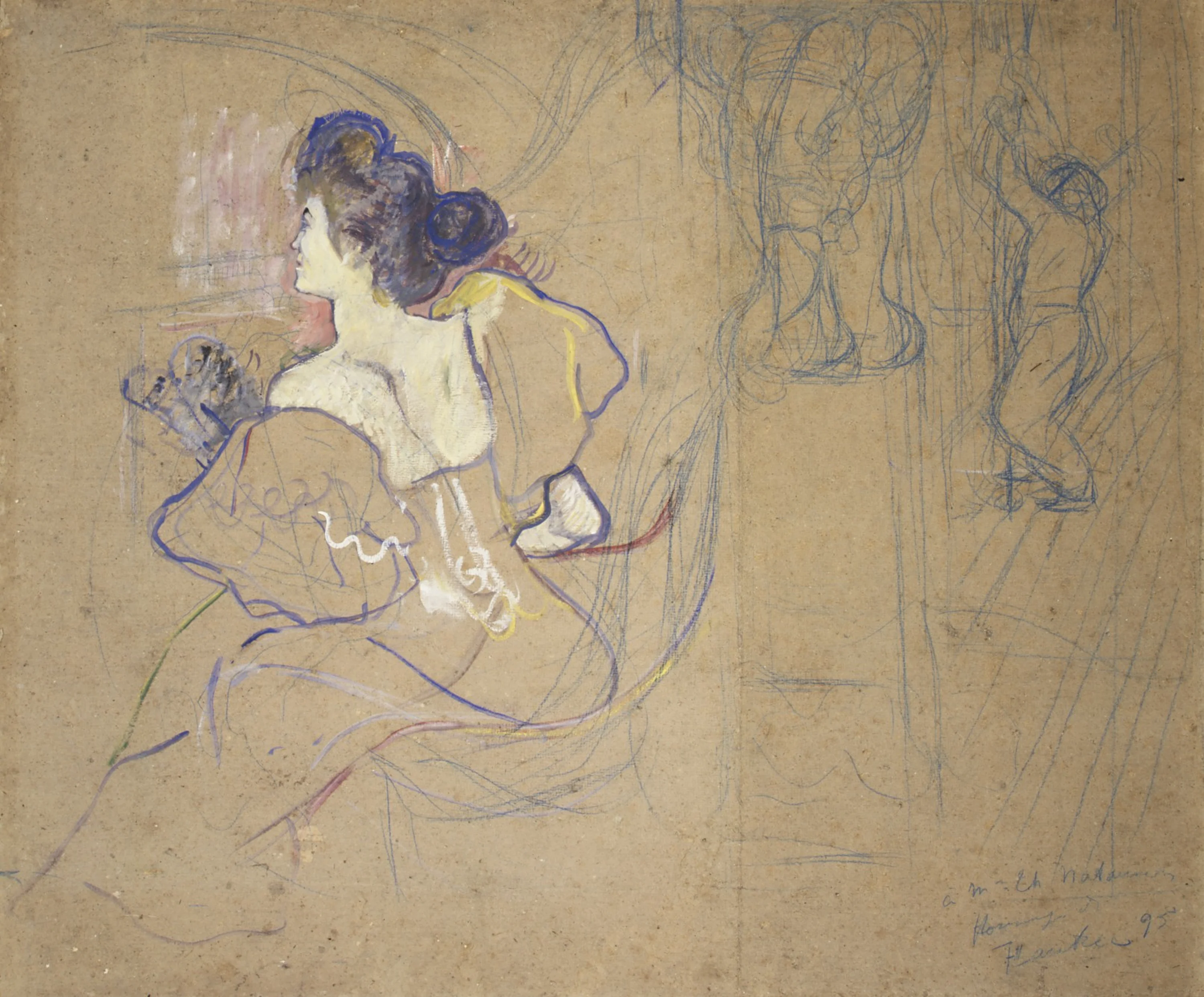Madame Thadée Natanson (Misia Godebska, 1872–1950) at the Theater, Henri de Toulouse-Lautrec