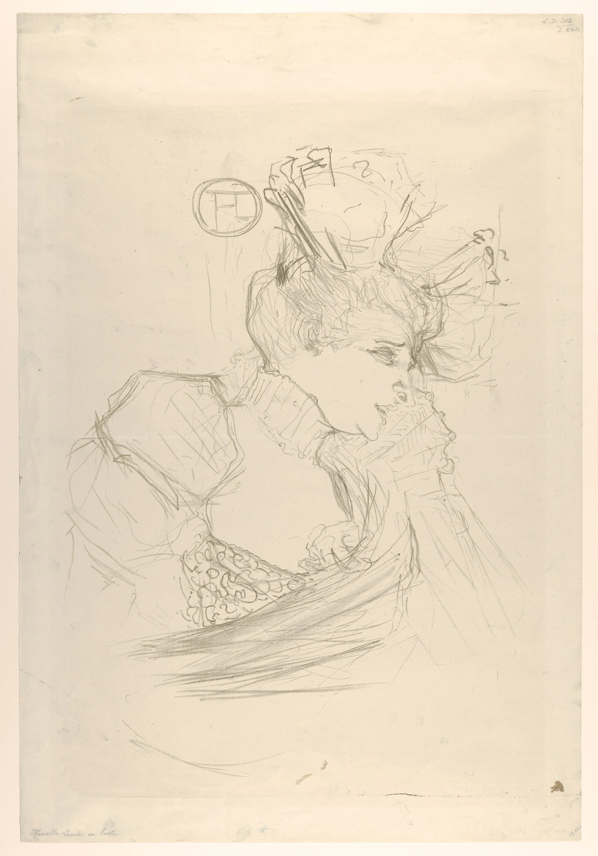 Portrait Bust of Mademoiselle Marcelle Lender, Henri de Toulouse-Lautrec
