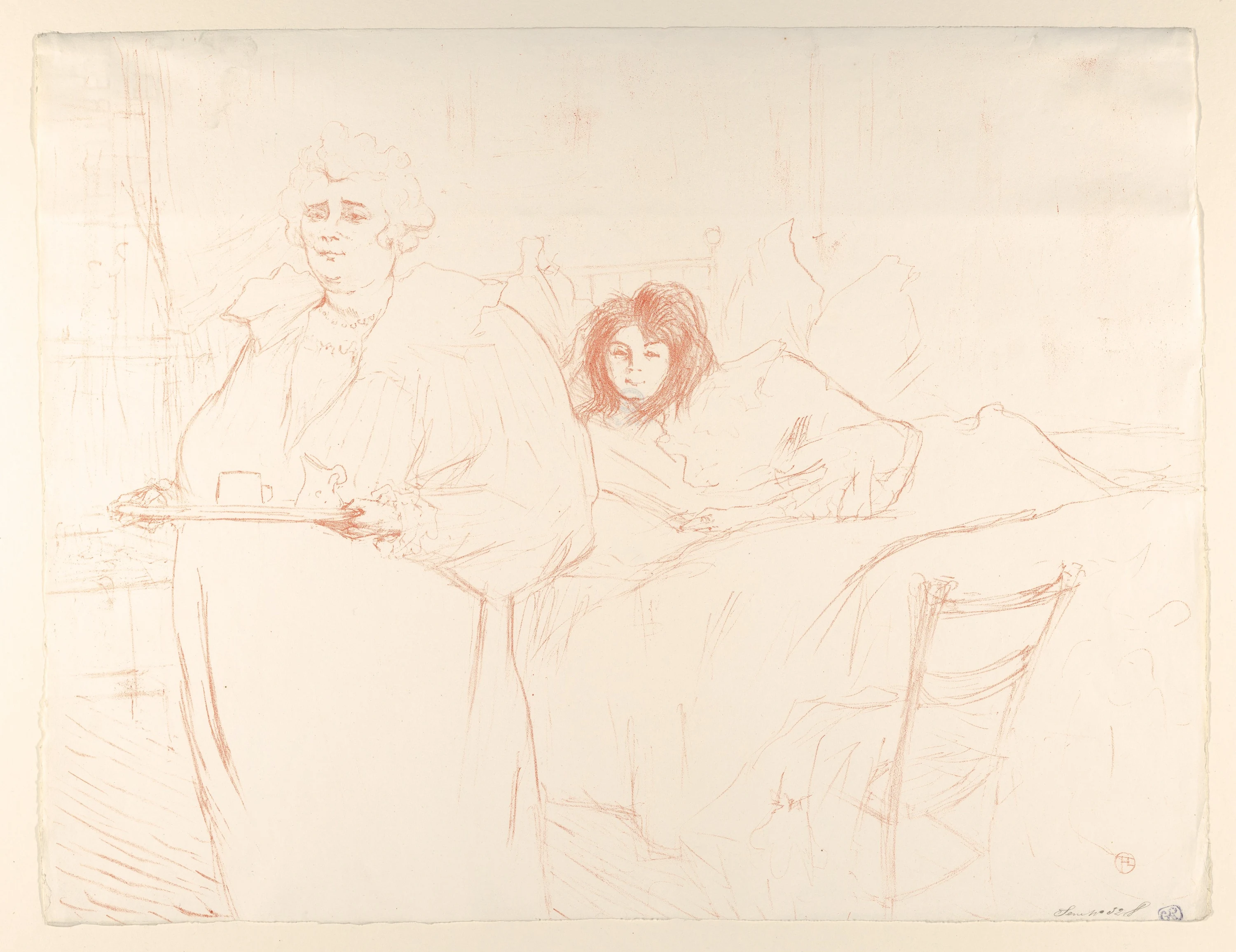 Serving Breakfast (Madame Baron and Mademoiselle Popo), from "Elles", Henri de Toulouse-Lautrec