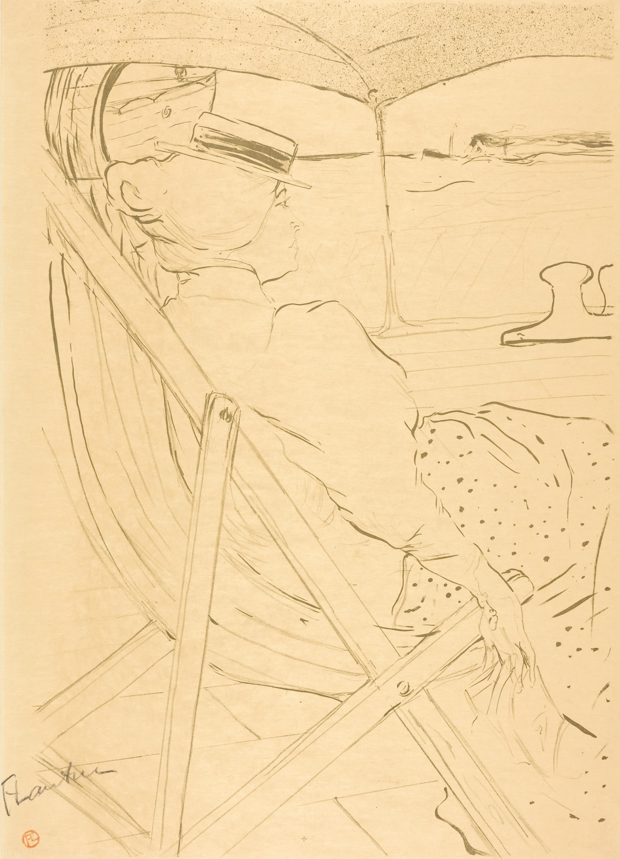 The Passenger from Cabin 54 - Sailing in a Yacht (La passagère du 54 - Promenade en yacht), Henri de Toulouse-Lautrec