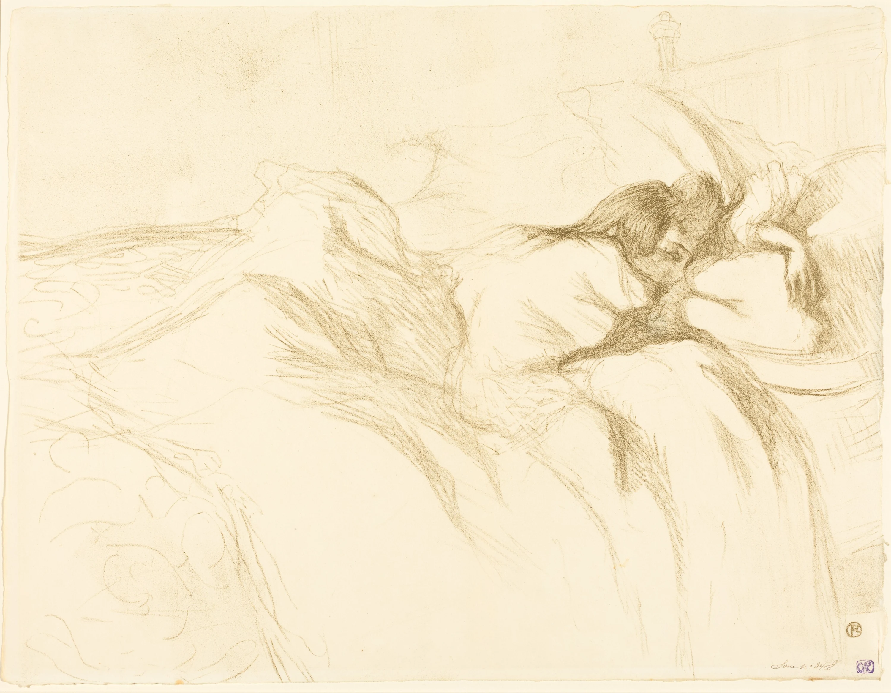 Woman Waking Up in Bed (Femme Couchée, Réveil), Henri de Toulouse-Lautrec
