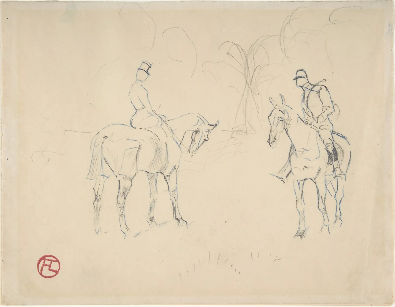A Woman and a Man on Horseback, Henri de Toulouse-Lautrec