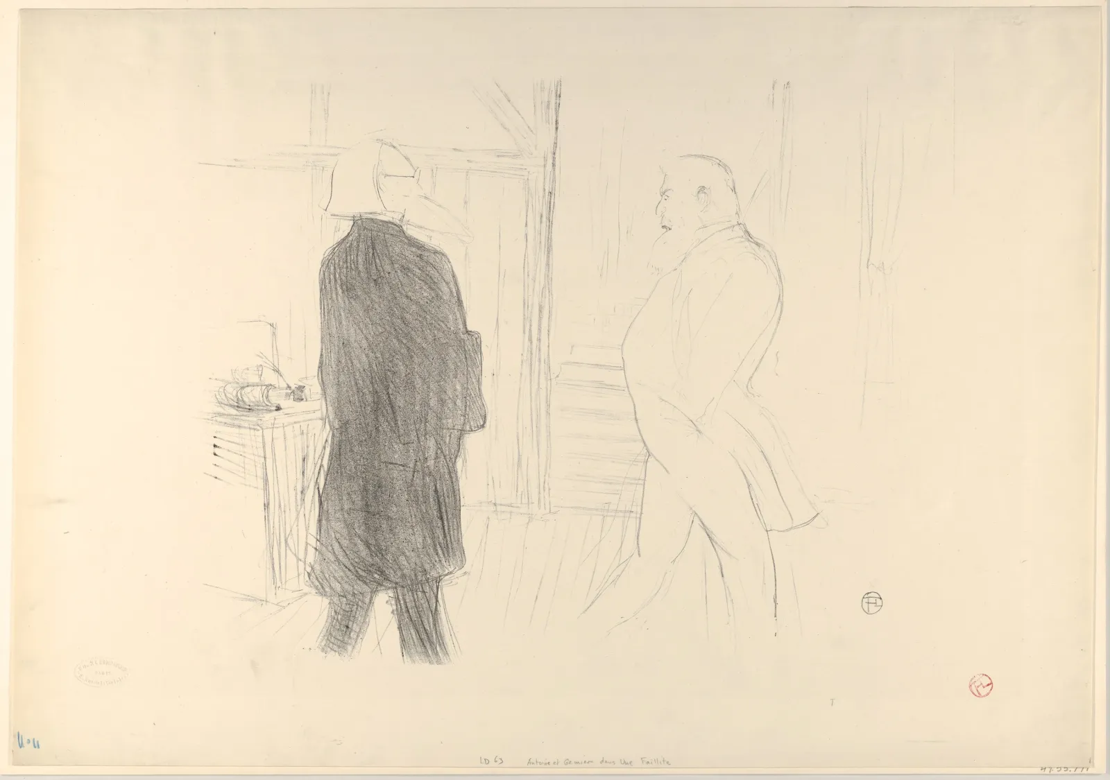 André Antoine and Fermin Gémier in "A Bankruptcy", Henri de Toulouse-Lautrec