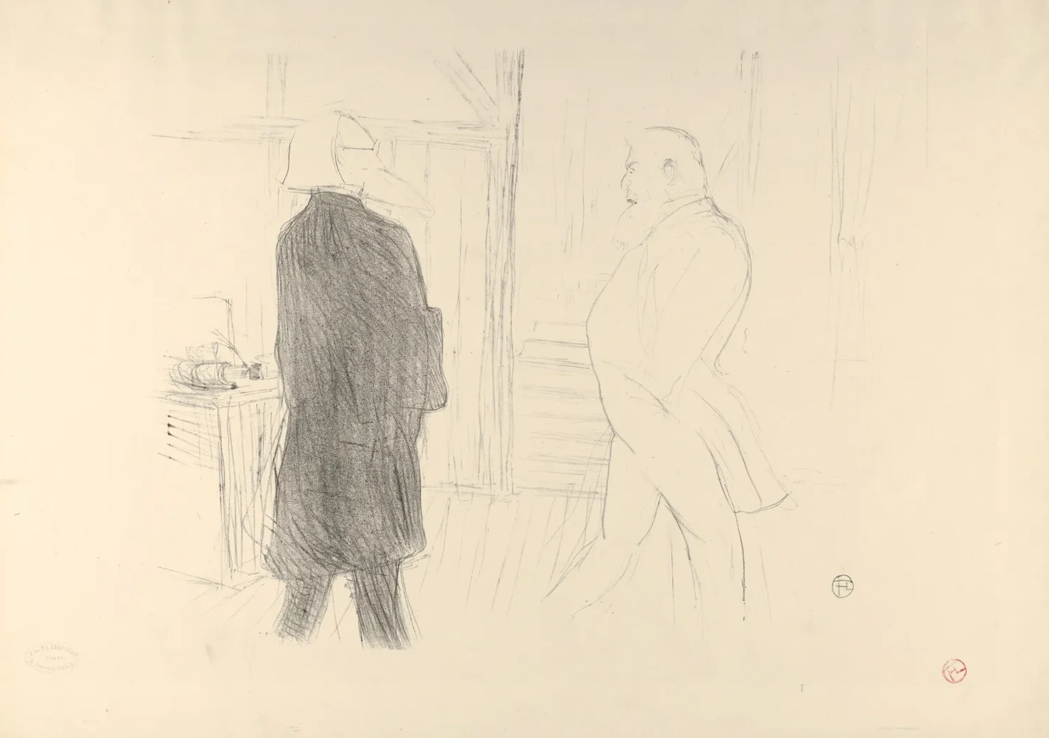 André Antoine and Fermin Gémier in "A Bankruptcy", Henri de Toulouse-Lautrec